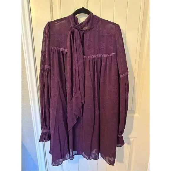 NWT Revolve Tularosa Sienna Purple Lace Long Sleeve Mini Dress Size XL NWT Revolve Tularosa Sienna Purple Lace Long Sleeve Mini Dress Size XL